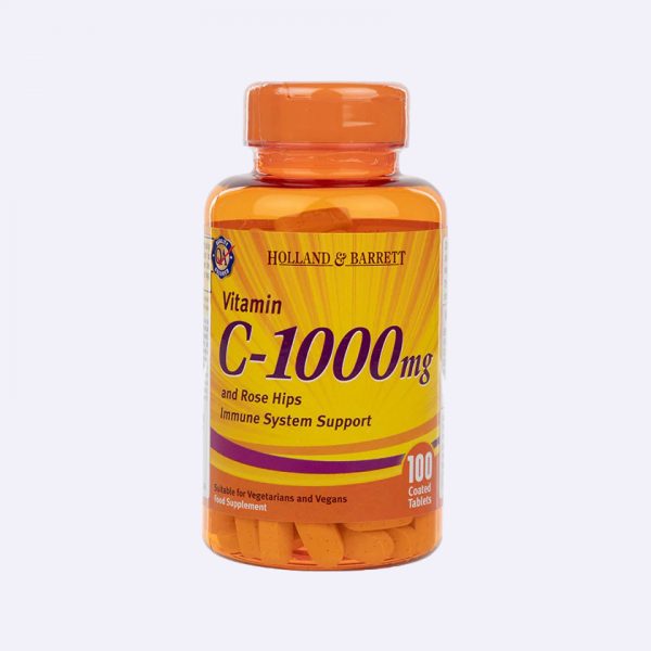 Holland & Barrett Vitamin C with Wild Rose Hips 100 Caplets 1000mg