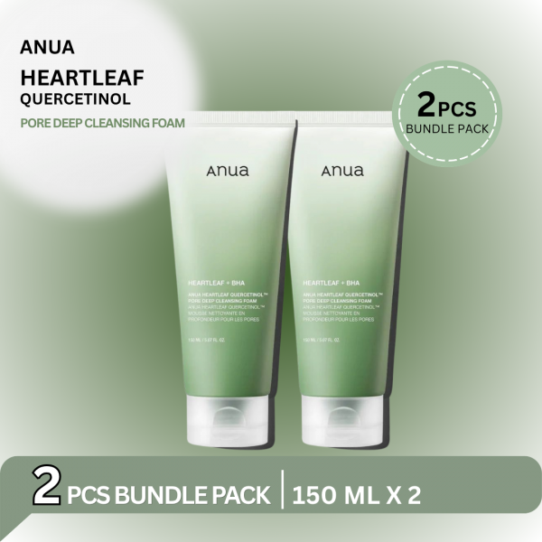 Anua Heartleaf Quercetinol Pore Deep Cleansing Foam 150ml bundle pack in BD